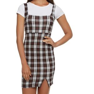 Just Polly New York  Color Brown  Houndstooth Pattern Sleeveless Dress Sz XL